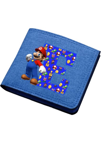 Süper Mario Erkekler Naylon Cüzdan Oyun Teması A-Z Alfabe Baskı Para Klipsi Karikatür Taşınabilir Büyük Kapasiteli Kimlik Kartı Saklama Çantaları Hediyeler (Yurt Dışından)