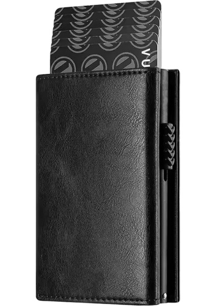 Kredi Kartı Tutucu Rfıd Engelleme Bifold Cüzdan Bozuk Para Bölmeli ve Banknot Bölmeli Erkek Cüzdanı (Yurt Dışından)