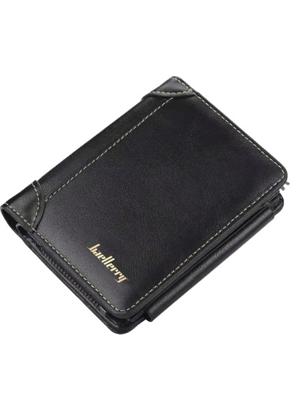 Pu Deri Erkek Cüzdanları Yüksek Kalite Ünlü Lüks Marka Tasarımcı Fermuar Kısa Büyük Kapasiteli Para Kartlık Erkek Çanta Vintage (Yurt Dışından)