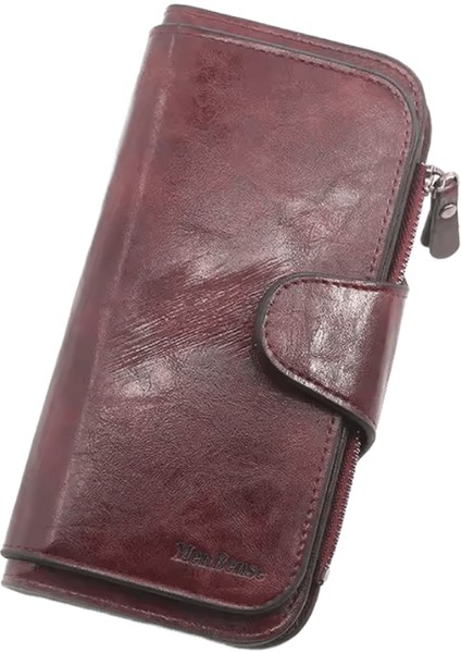 Kadın Cüzdanı Deri Cüzdan Üç Katlı Vıntage Kadın Çantaları Cep Telefonu Cüzdanı Kadın Para Cüzdanı Carteira Feminina (Yurt Dışından)