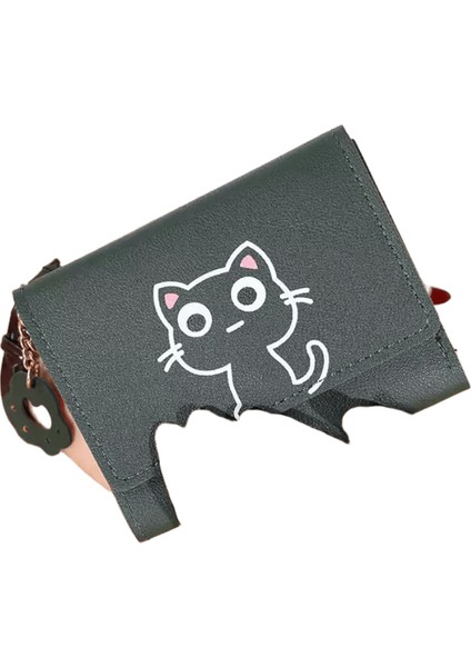 Kadın Sevimli Kedi Cüzdan Kadın Küçük Kısa Pu Deri Çanta Bayan Kartlık Para Çantası Hasp Yaratıcı Moda Cüzdan Kız Hediye (Yurt Dışından)