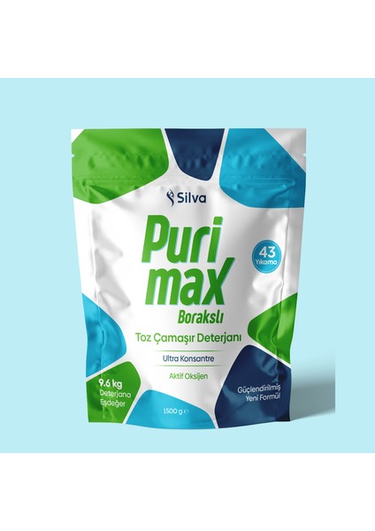 Purimax Toz Çamaşır Deterjanı Ultra Konsantre - 9.6 kg Deterjana Eşdeğer 1500 gr fırsatları