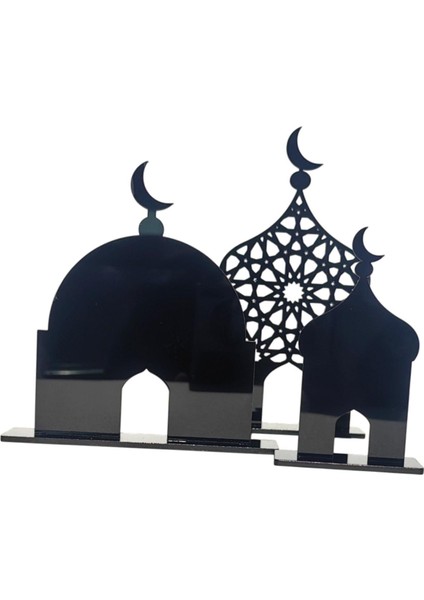 3x Ramazan Dekorasyonları Hediyesi, Parti Eid Mü Akrilik Tabelaları Odası Şömine Rafı Için Süsleme (Yurt Dışından) fiyatları
