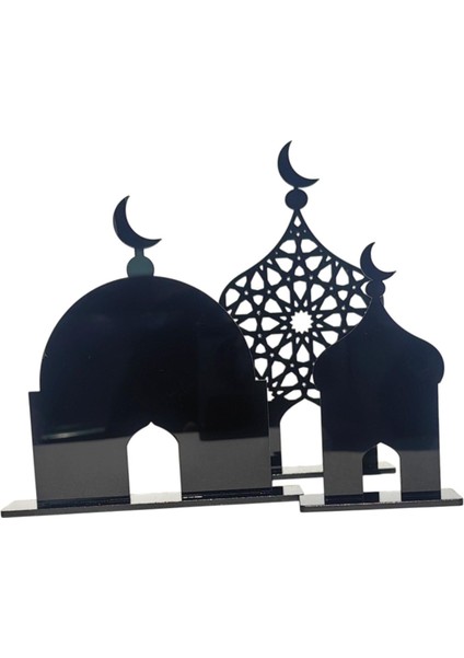 3x Ramazan Dekorasyonları Hediyesi, Parti Eid Mü Akrilik Tabelaları Odası Şömine Rafı Için Süsleme (Yurt Dışından) modelleri