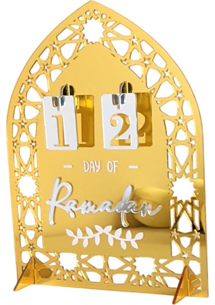 Akrilik Eid Ramazan Advent Takvimi 20X15CM Aile Için Çok Yönlü Altın (Yurt Dışından)