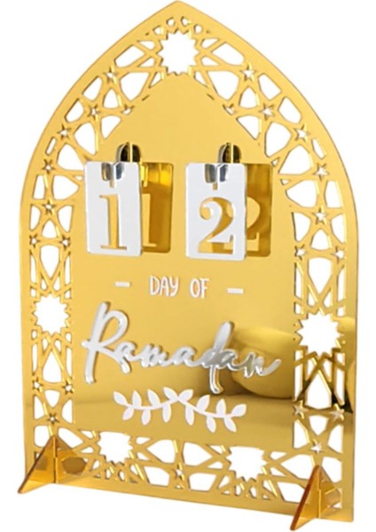Akrilik Eid Ramazan Advent Takvimi 20X15CM Aile Için Çok Yönlü Altın (Yurt Dışından)