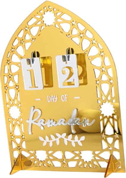 Akrilik Eid Ramazan Advent Takvimi 20X15CM Aile Için Çok Yönlü Altın (Yurt Dışından)