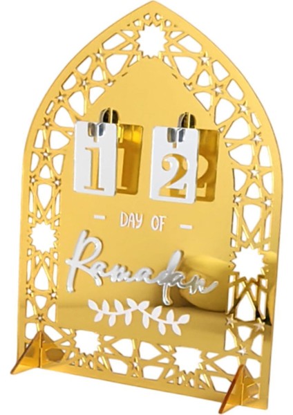 Akrilik Eid Ramazan Advent Takvimi 20X15CM Aile Için Çok Yönlü Altın (Yurt Dışından)