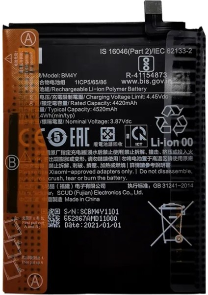 Xiaomi Poco F3 - BM4Y - Batarya Pil