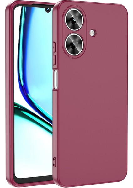Realme Note 60 Kılıf Kadife Dolgulu Şık Candy Lansman Silikon Kapak