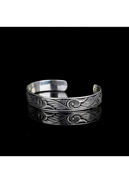 925 AyarGümüş Desen Motifli Erkek Kelepçe Bileklik Modeli fiyatları