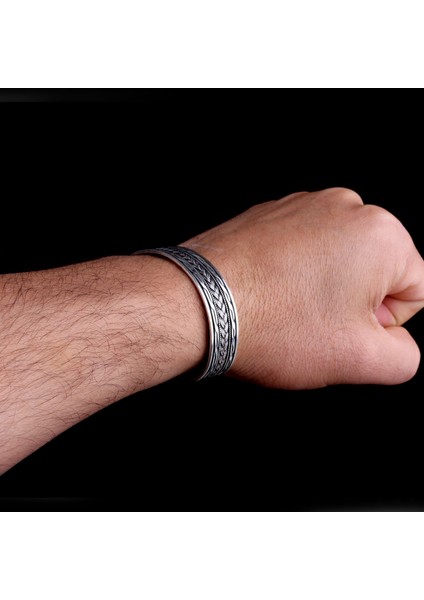 925 AyarGümüş Erkek Kelepçe Bileklik Hasır Modeli modelleri