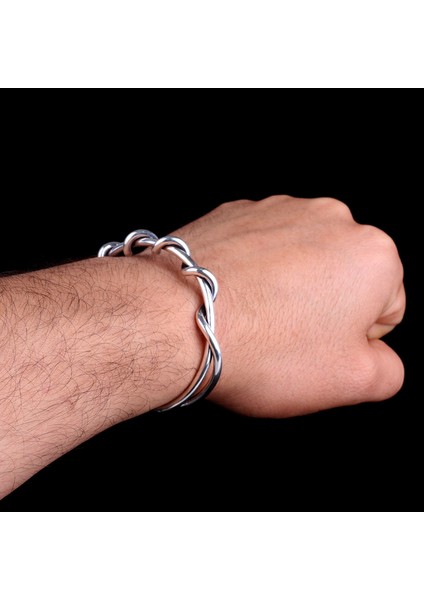 925 AyarGümüş Motifli Erkek Kelepçe Bileklik Modeli modelleri