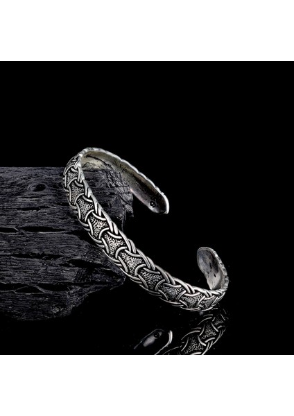 925 AyarGümüş Desen Motifli Erkek Kelepçe Bileklik modelleri