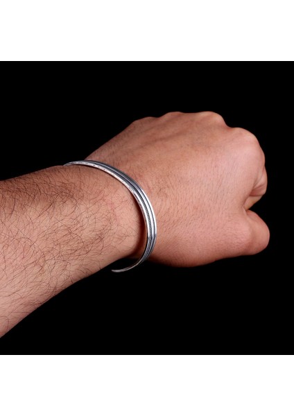 925 AyarGümüş Motifli Erkek Kelepçe Bileklik Modeli modelleri