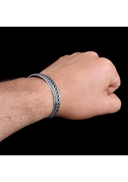 925 AyarGümüş Motifli Erkek Kelepçe Bileklik Modeli modelleri