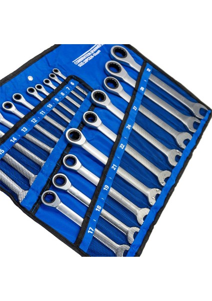 6276 Cırcır Kombine Anahtar Takımı 6-32 mm 20 Parça (Bez Çantalı)