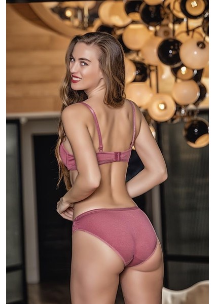 Tam Destekli Sütyen Slip Külot Takım Pembe (BRF31221)