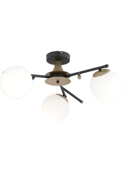 Peyda 3'lü siyah eskitme beyaz camlı modern koridor yatak odası salon avize modelleri