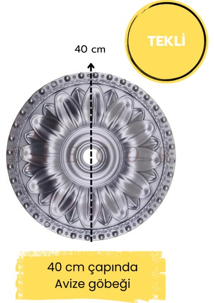 Dekoratif Polimer 40 cm Saray Tavan Avize Göbeği