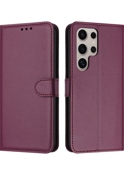 Samsung Galaxy S25 Ultra Cüzdan Telefon Kılıfı Deri Askılı Kapak Standı (Yurt Dışından)