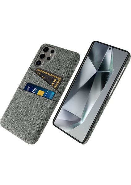 Samsung Galaxy S25 Ultra Kumaş + Çift Kart Yuvalı Sert Pc Telefon Kapağı (Yurt Dışından)