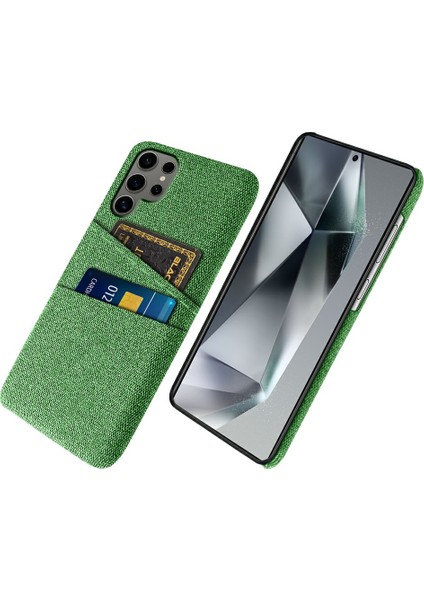 Samsung Galaxy S25 Ultra Kumaş + Çift Kart Yuvalı Sert Pc Telefon Kapağı (Yurt Dışından)