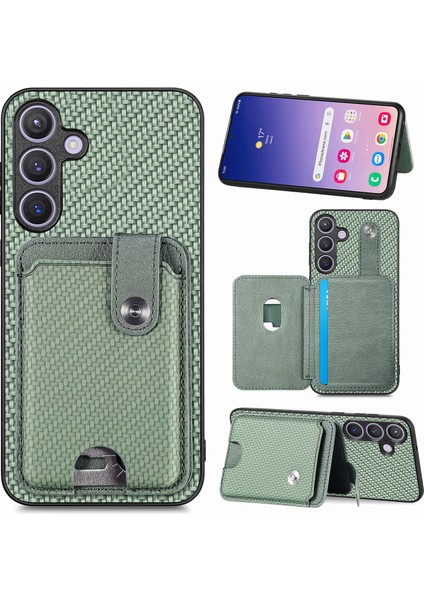 Samsung Galaxy S25 Plus Kart Yuvaları Kart Aracı ile Kickstand Telefon Arka Kapak (Yurt Dışından)