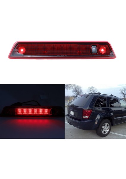Arka Üçüncü 3. Fren LED Işığı Yüksek Montajlı Durdurma Lambası Geri Vites Fren Lambası Jeep Grand Cherokee 2005-2010 (Kırmızı) (Yurt Dışından)