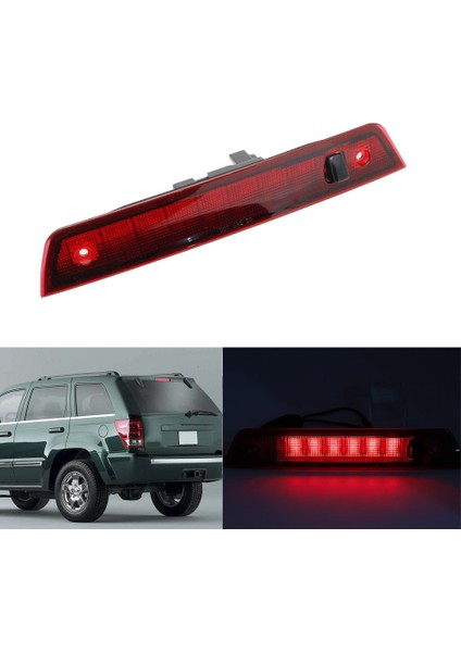 Arka Üçüncü 3. Fren LED Işığı Yüksek Montajlı Durdurma Lambası Geri Vites Fren Lambası Jeep Grand Cherokee 2005-2010 (Kırmızı) (Yurt Dışından)
