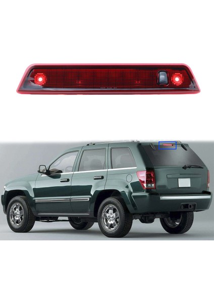 Arka Üçüncü 3. Fren LED Işığı Yüksek Montajlı Durdurma Lambası Geri Vites Fren Lambası Jeep Grand Cherokee 2005-2010 (Kırmızı) (Yurt Dışından)