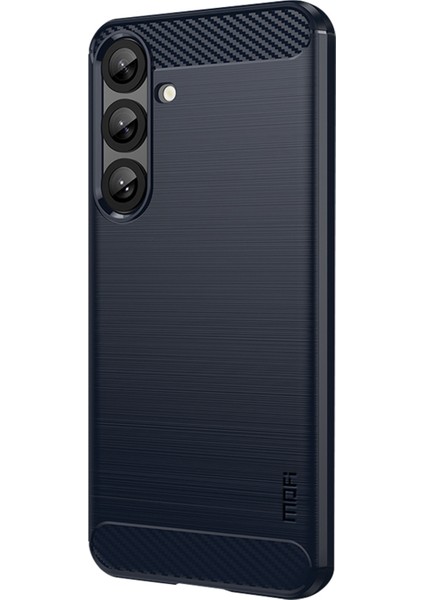 Samsung Galaxy S25 Plus Fırçalanmış Doku Karbon Fiber Yumuşak Tpu Kılıf (Yurt Dışından)