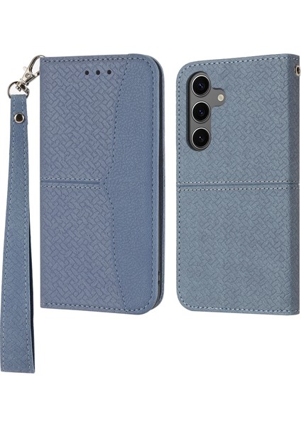 Samsung Galaxy S25 Plus Dokuma Dokulu Pu Deri Cüzdan Telefon Kılıfı (Yurt Dışından)