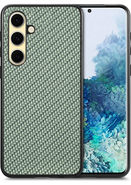Samsung Galaxy S25 Plus Karbon Fiber Doku Pu+Pc+Tpu Telefon Arka Kapağı (Yurt Dışından)