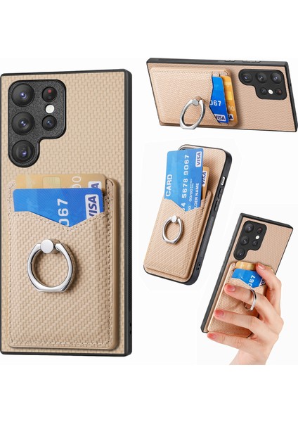 Samsung Galaxy S25 Ultra Kart Yuvaları Halka Tutucu Kickstand Telefon Kapağı (Yurt Dışından)