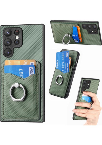 Samsung Galaxy S25 Ultra Kart Yuvaları Halka Tutucu Kickstand Telefon Kapağı (Yurt Dışından)
