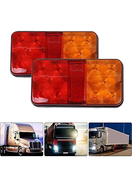 2 Adet 12V 10LED Su Geçirmez Kamyon Römork Kamyon Arka Lambası Araba Dönüş Sinyali Fren Arka Stop Lambası Tekne Rv Kampçı Göstergesi (Yurt Dışından)