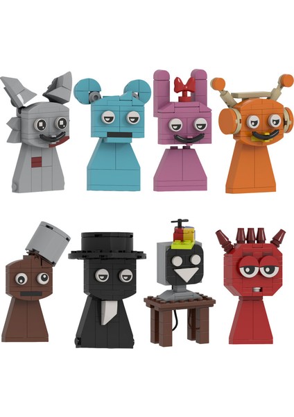 Sprunki Model Figür Parçacık Yaratıcı Oyuncak Yapı Taşı 8 Parçalı Set (Yurt Dışından)