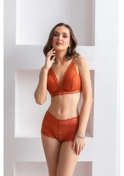 Bralet Sütyen Boxer Takım Kiremit (BRF31813)