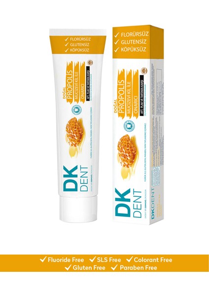 DKDENT Propolis Florürsüz Doğal Diş Macunu 75 ml fırsatları