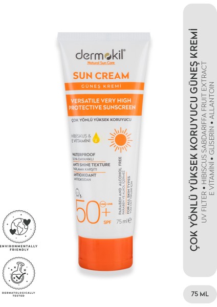 Sun Cream-Çok Yönlü Yüksek Koruyucu Güneş KREMI50 Spf 75 ml