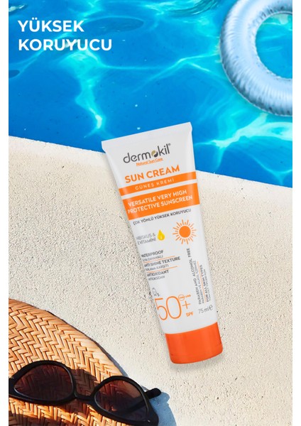 Sun Cream-Çok Yönlü Yüksek Koruyucu Güneş KREMI50 Spf 75 ml