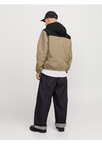 12268598 Jjelegacy Lıght Jacket Hood Erkek Spor Ceket Kahverengi