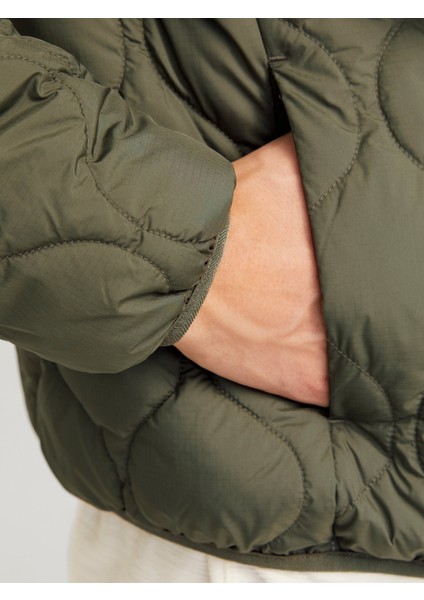 12258385 Jjkoda Lıner Jacket Erkek Bomber Ceket Haki Yeşil