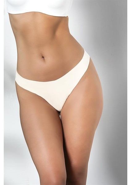 3'lü Paket Dikişsiz, Iz Yapmaz, Lazer Kesim, String Külot Ekru (BRF21262)