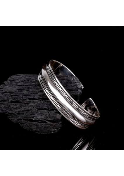 925 AyarGümüş Erkek Kelepçe Bileklik Modeli