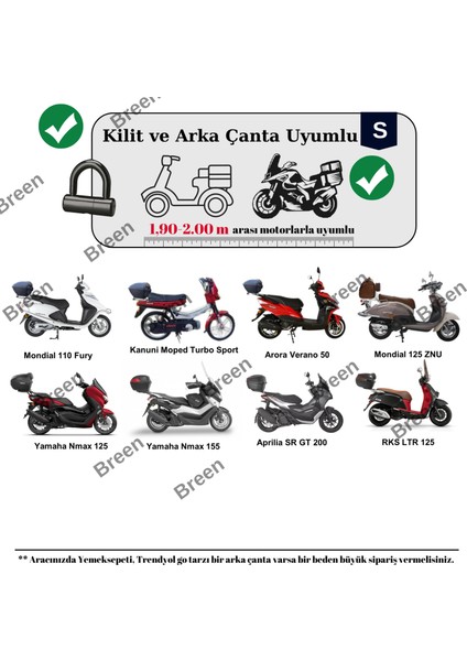 Tüm Modellere Uyumlu Gri (S) Beden Motosiklet Brandası, Arka Çanta ve Kilit Uyumlu, Güvenli, Su Geçirmez Dayanıklı Kumaş indirimleri