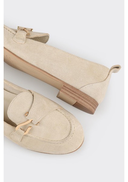 Bej Deri Kadın Loafer indirimleri