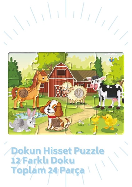 Baby Set- 2 Farklı Dokun Hisset Puzzle + 2 Farklı Baby Puzzle 1+Yaş