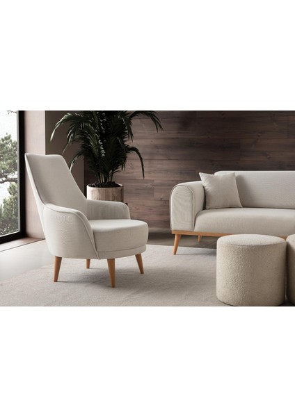 Rebul 3+1 Koltuk Takımı Krem Renk